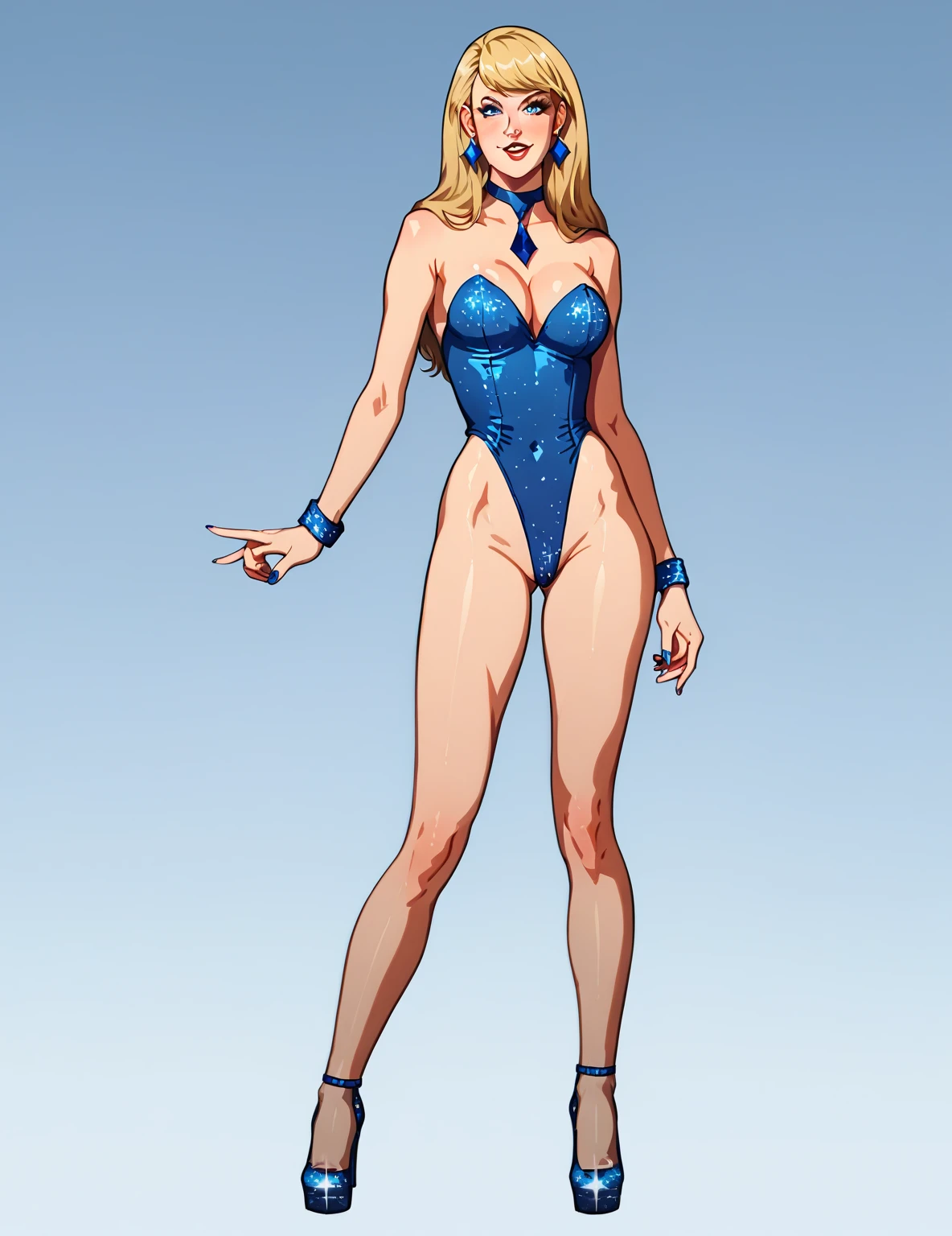 score_9, score_8_up, score_7_up, 1girl, Comic Look, cynthia (Pokémon), one shoulder free, loose top, shoulder free top, Bikini, wedgie, on one knee, (no top), (large breast), perky breast, ((sexy Pose)), focus from above, push hip forward, (((lean back))), ((no pants)), no Gloves, looking at viewer, fit body, tiny  waist, wide eyes, wide hips, posing, ghost House, ghosts in background, ((Many Ghost hands)), Blurry background