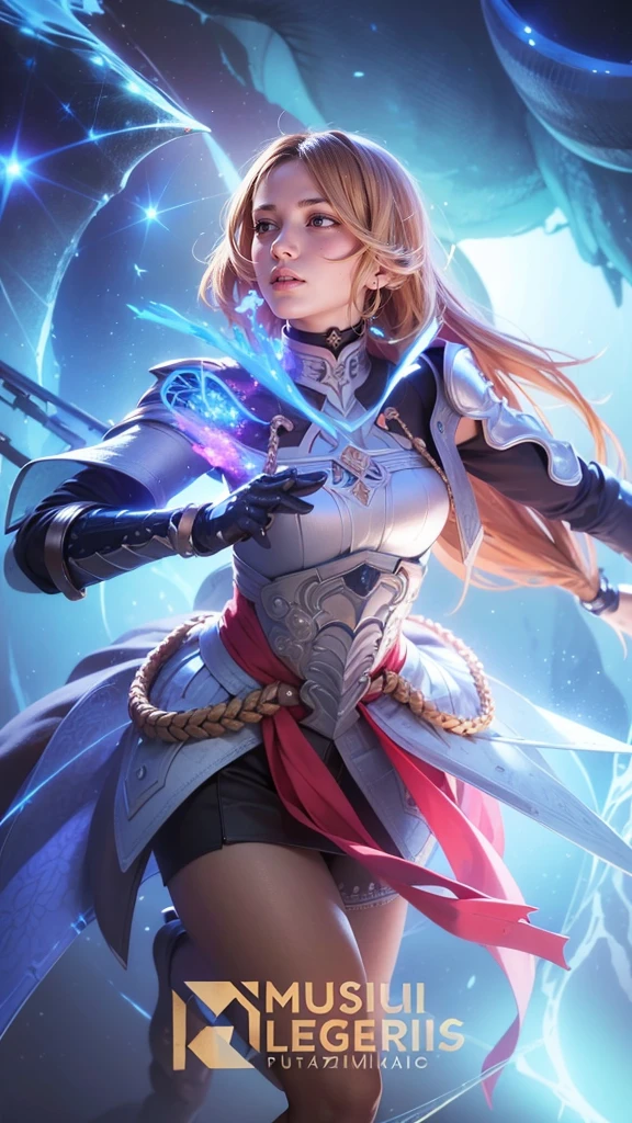 a woman in a Bra and underpants outfit holding a sword and a gun, splash art anime , mobile legends, inspired by Leng Mei, ashe, official splash art, splash art, range murata and artgerm, artoria pendragon, inspired by Li Shida, sakimichan, iconic character splash art, lux from league of legends