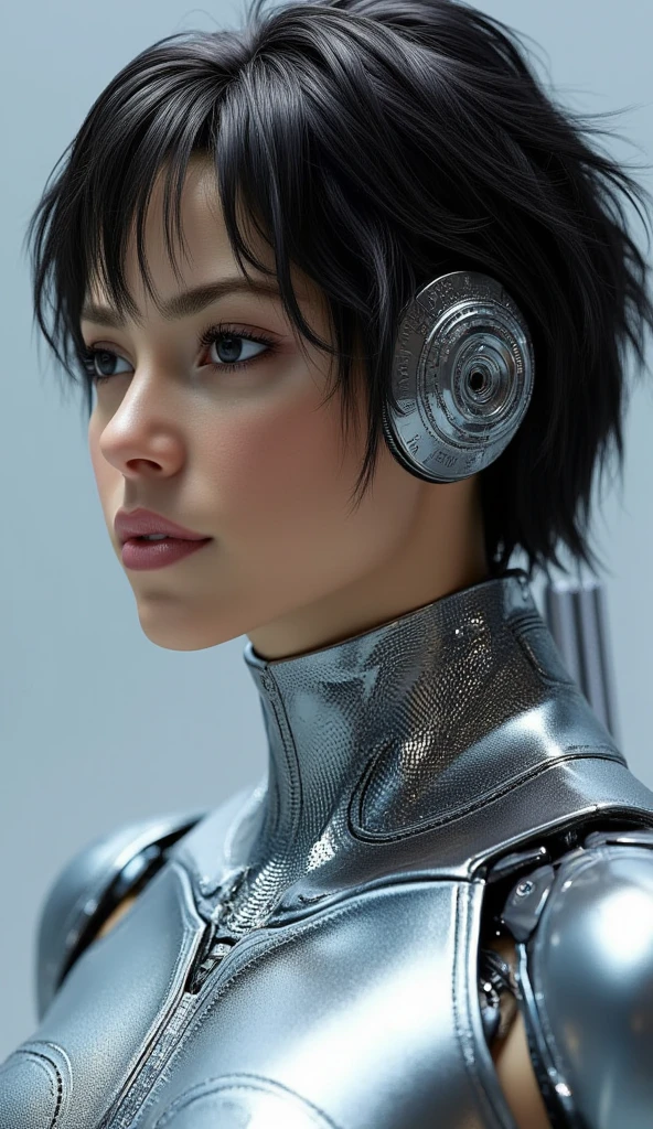 ((top-quality)), ((​masterpiece)), (detaileds:1.4), 3D, Beautiful Cyberpunk Woman Image,HDR(HighDynamicRange),Ray traching,NVIDIA RTX,Hyper-Resolution,Unreal 5,sub-surface Scattering,PBR Texturing,Postprocess,Anisotropy Filtering,depth of fields,Maximum clarity and sharpness,multi-layer texture,Albedo and specular maps,Surface Shading,Accurate simulation of light-material interactions,perfectly proportions,Octane Rendering,Two-tone lighting,Wide aperture,Low ISO,White Balance,thirds rule,8K RAW,Circuit Board AI,Silver Body、Metallic body