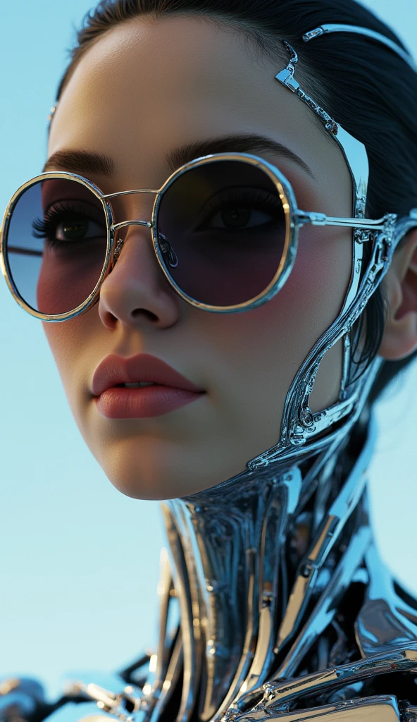 ((top-quality)), ((​masterpiece)), (detaileds:1.4), 3D, Beautiful Cyberpunk Woman Image,HDR(HighDynamicRange),Ray traching,NVIDIA RTX,Hyper-Resolution,Unreal 5,sub-surface Scattering,PBR Texturing,Postprocess,Anisotropy Filtering,depth of fields,Maximum clarity and sharpness,multi-layer texture,Albedo and specular maps,Surface Shading,Accurate simulation of light-material interactions,perfectly proportions,Octane Rendering,Two-tone lighting,Wide aperture,Low ISO,White Balance,thirds rule,8K RAW,Circuit Board AI,Silver Body、Metallic body