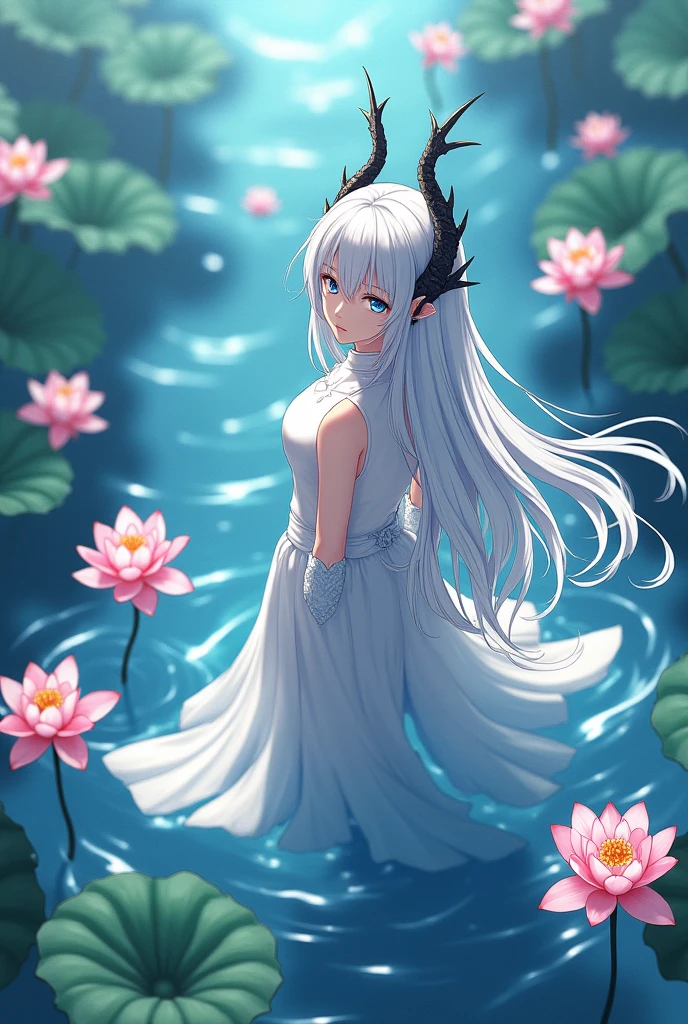 Top quality ultra-fine illustrations, bathing in water, beautiful refraction of water, white dress soaked in water, transparent clothing, Rich colors, Dreamy, mystical, Tarot Card, erotic(In the forest where the stream flows, Backlighting)(beautiful face and eyes with great detail)absurdres, perfect anatomy((Beastwoman))(Furry, angelic cute 1girl, Solo focus)(furry anthro:1.7)(((furry body, Facial features of animal, Features of the animal body)))(((very detailed furry body of animal))))full body, Smile (portrait),