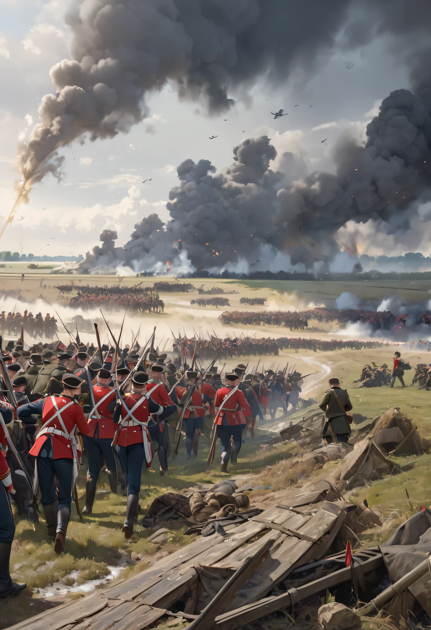 In a grand ancient battlefield, thousands of spartan soldiers and horses engaged in intense combat, blood splattering and weapons and armor scattering on the ground. Countless battle flags fluttered in the air, almost obscuring the sky and plunging the battlefield into darkness. Warriors fought bravely, fiercely resisting enemy attacks. Swords clashed, gunpowder exploded, and iron horses trampled over boiling blood pools. The cries and screams of soldiers and horses created a terrifying scene. The battlefield was pitted and littered with severed limbs and corpses, and countless soldiers fell on the battlefield. Both sides of the conflict were locked in a brutal struggle, exhausting their strength. The entire scene exuded an atmosphere of extreme tension, intensity, and terror, as if hinting that the cruel war would never end.
hdr, (photorealism, masterpiece quality, best quality),