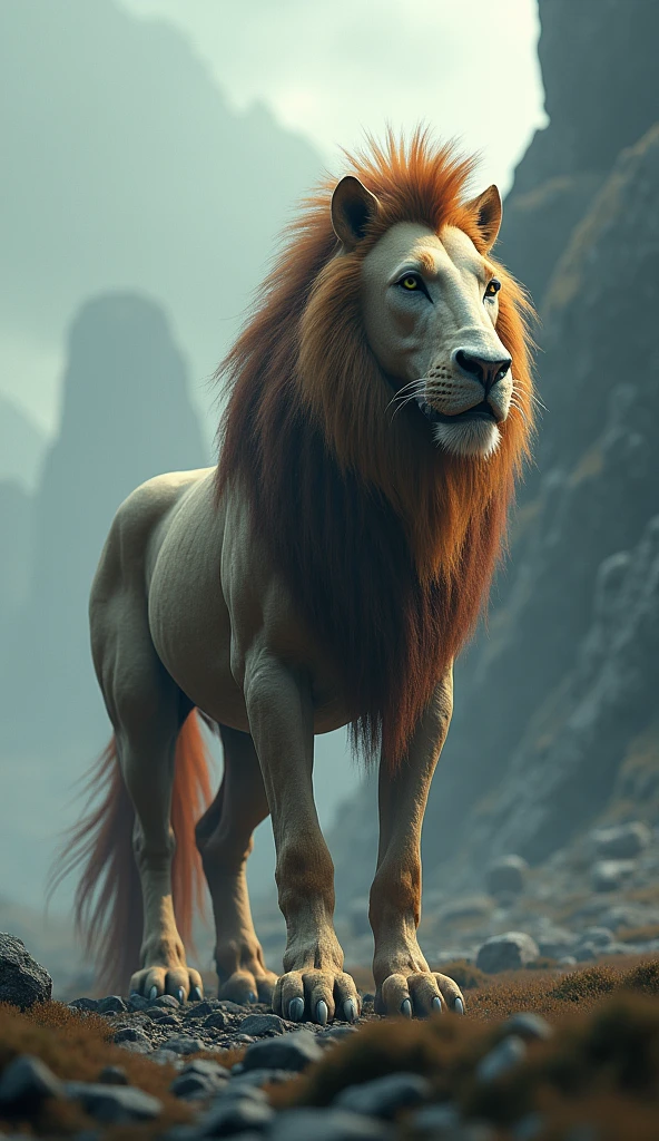 Large animal, similar to a horse and a lion