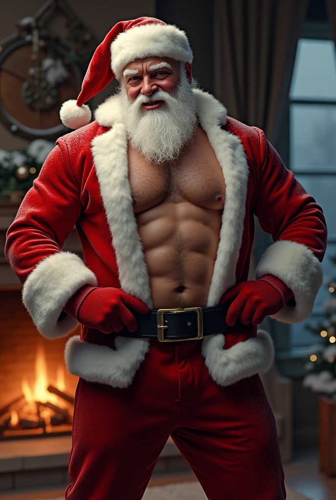 Make an image of a Santa Claus the sexiest of all