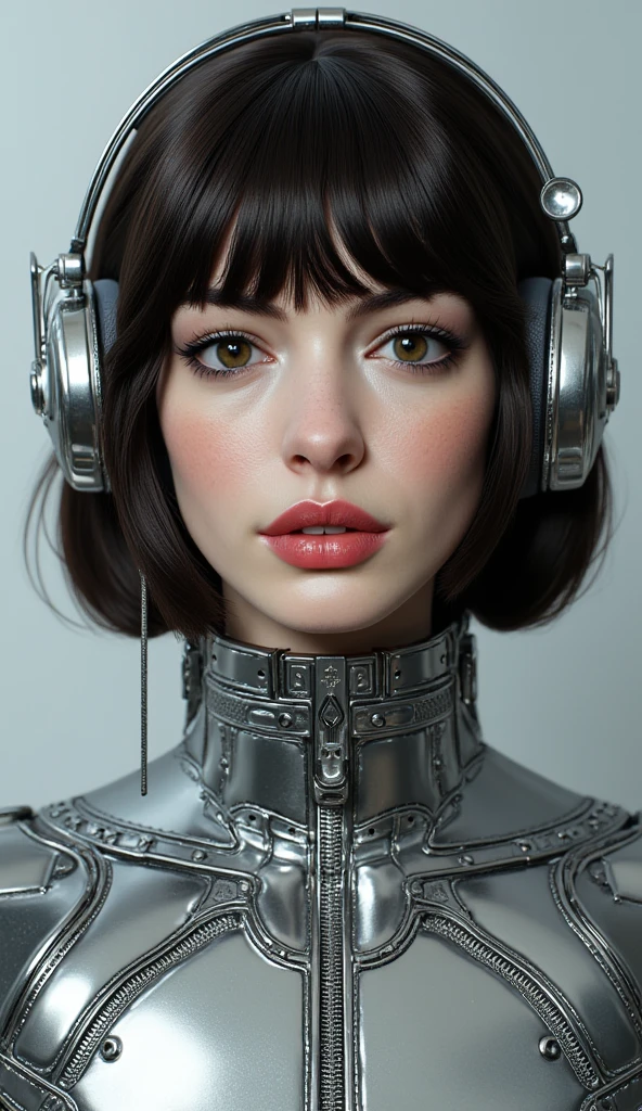 ((top-quality)), ((​masterpiece)), (detaileds:1.4), 3D, Beautiful Cyberpunk Woman Image,HDR(HighDynamicRange),Ray traching,NVIDIA RTX,Hyper-Resolution,Unreal 5,sub-surface Scattering,PBR Texturing,Postprocess,Anisotropy Filtering,depth of fields,Maximum clarity and sharpness,multi-layer texture,Albedo and specular maps,Surface Shading,Accurate simulation of light-material interactions,perfectly proportions,Octane Rendering,Two-tone lighting,Wide aperture,Low ISO,White Balance,thirds rule,8K RAW,Circuit Board AI,Silver Body、Metallic body