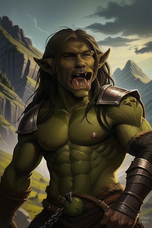 (((best body))), (((best face))), ((best quality)), ((masterpiece)), (detailed), a young male troll, hairy, black hair, full beard, muscular, wearing shorts, big penis, big testicles,