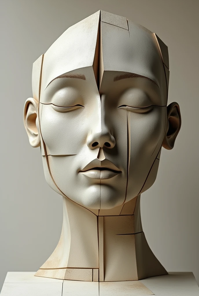 Abstract cubist sculptural face 