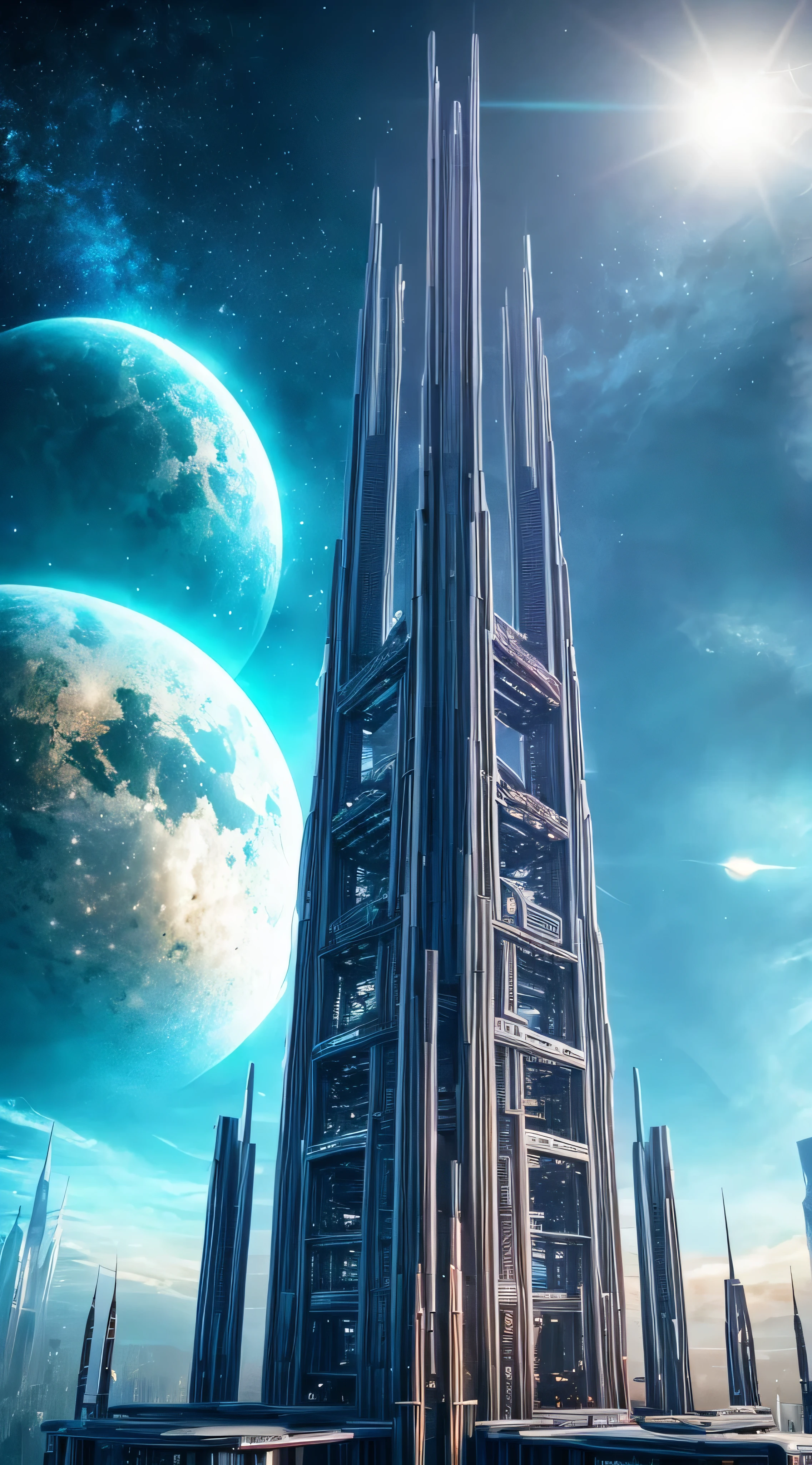 Megastructure Tower Fantasy Sci-Fi Top Quality Universe