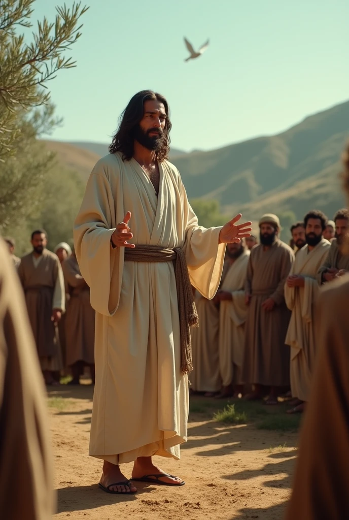 People watching the interaction between Jesus and the lepers, reflecting on the lesson.