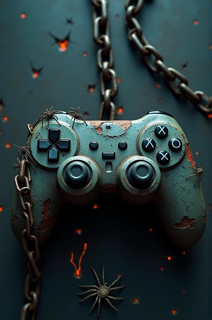 a photo shot of a black xbox controller,blood,bokeh,ral-barbwire,hell atmosphere,masterpiece,photo realistic,highly detailed,<lora:ral-barbwire-sdxl:1>,