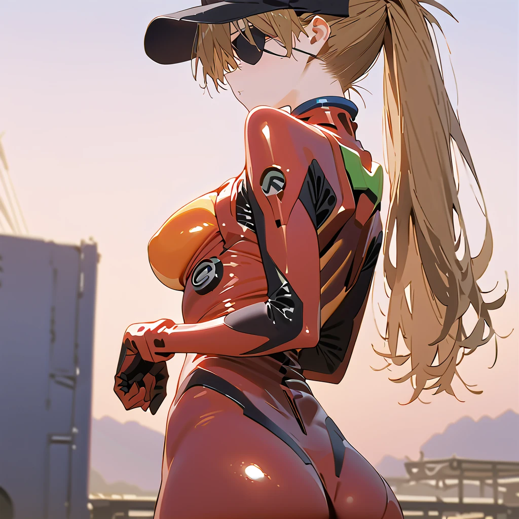         top quality,         top quality,           High Quality Images        ,     masterpiece  ,               super high resolution        ,              Detailsな背景    ,              absurd,            Perfect Anatomy     ,     ,       good lighting      ,           Photo Gallery    ,       ((masterpiece, top quality,  Details)),  outdoor,  Soryu Asuka Langley,  red jacket , Underwear bodysuit,  red bodysuit ,  eye patch,  with hands in pockets , (tape)       neon genesis evangelion  、   Shikinami Asuka Langley、   red plug suit   、   eye patch、(Cat hat、black)、