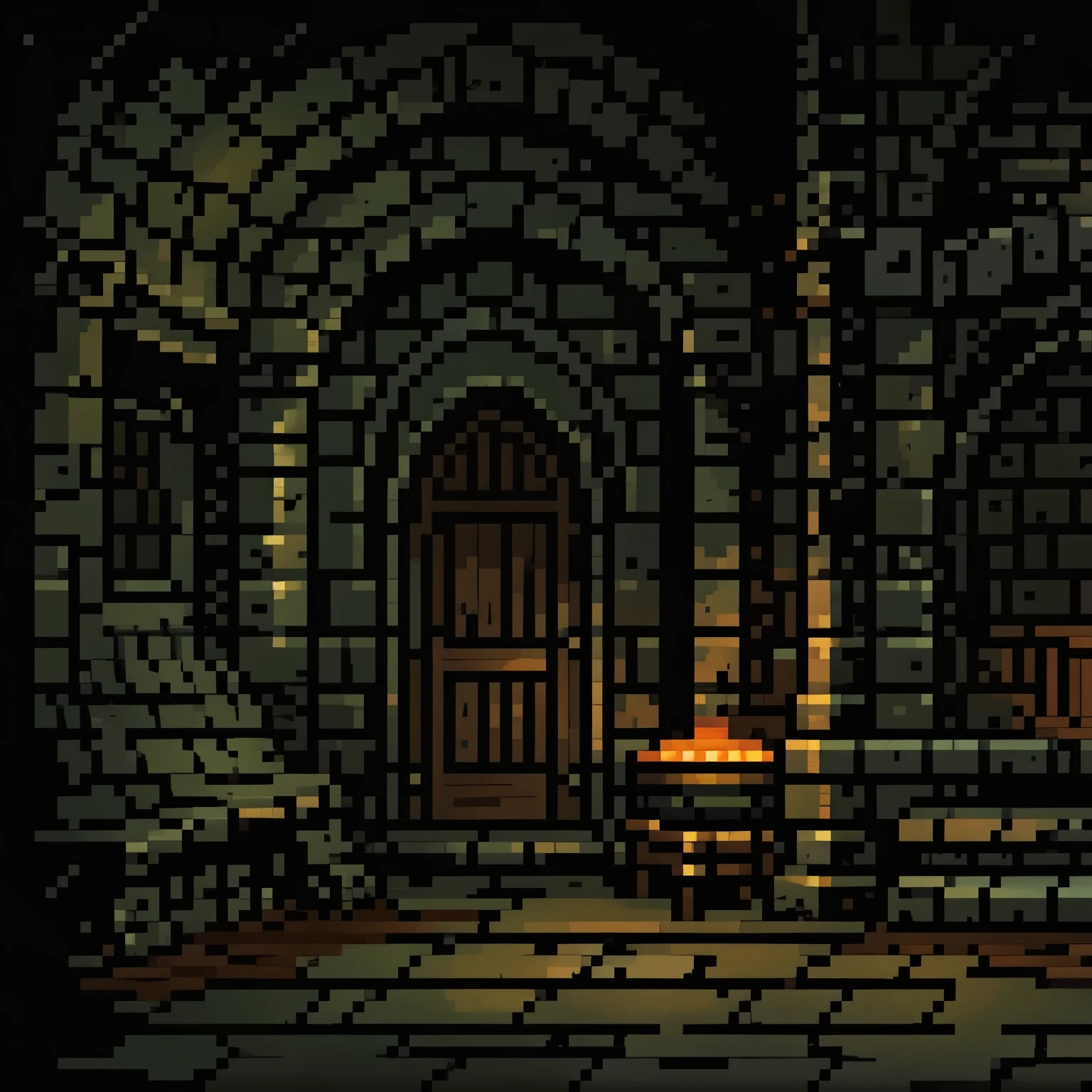 pixelart, pixelart rpg game setting,  a dangerous and haunted dungeon, game rpg, rpg