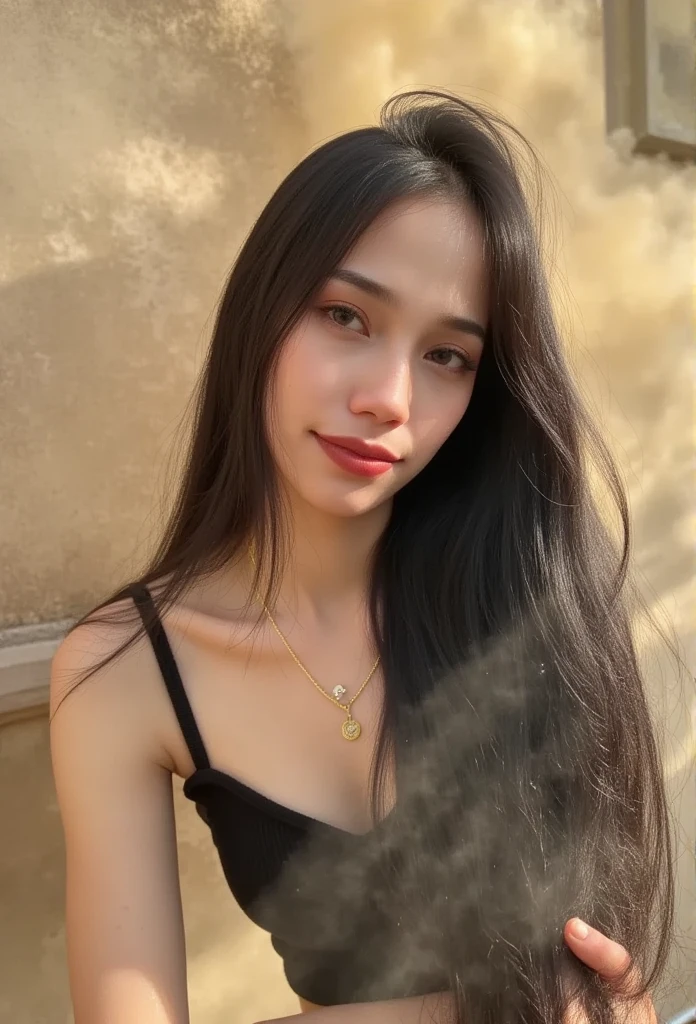 there is a woman that is taking a selfie in the street, anastasia ovchinnikova, young beautiful woman, pale-skinned persian girl, 2 4 year old female model, instagram model, lovely woman, gorgeous lady, anna nikonova aka newmilky, cute young woman, very beautiful young woman, attractive girl, 19-year-old girl