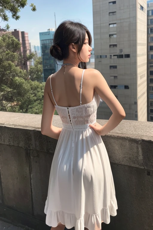 Beautiful Japan woman、Wearing a luxurious long dress、Draw a scene with SeaArt walking through the sparkling city at night。She saw the city lights reflecting off her dress.、Including the stars shining in the night sky、Express passionate and engaging scenes。"