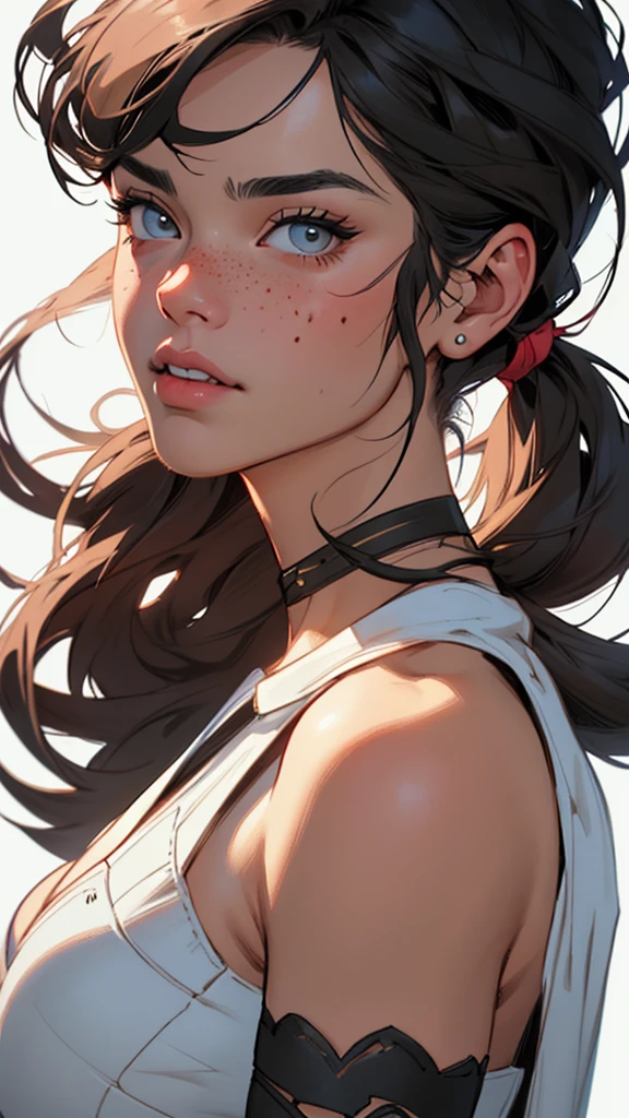 strong warrior princess, centered, key visual, intricate, highly detailed, breathtaking beauty, precise lineart, vibrant, comprehensive cinematic, Carne Griffiths, Conrad Roset, (the most beautiful portrait in the world:1.5)
