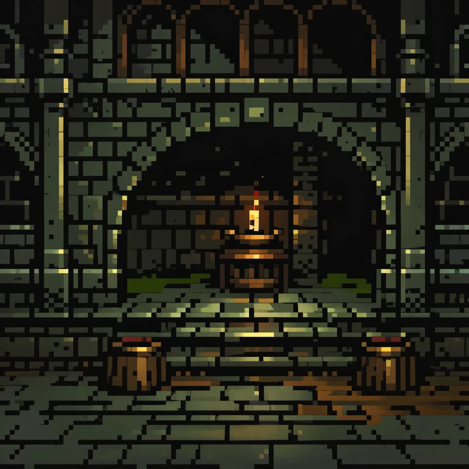 pixelart, pixelart rpg game setting,  a dangerous and haunted dungeon, game rpg, rpg