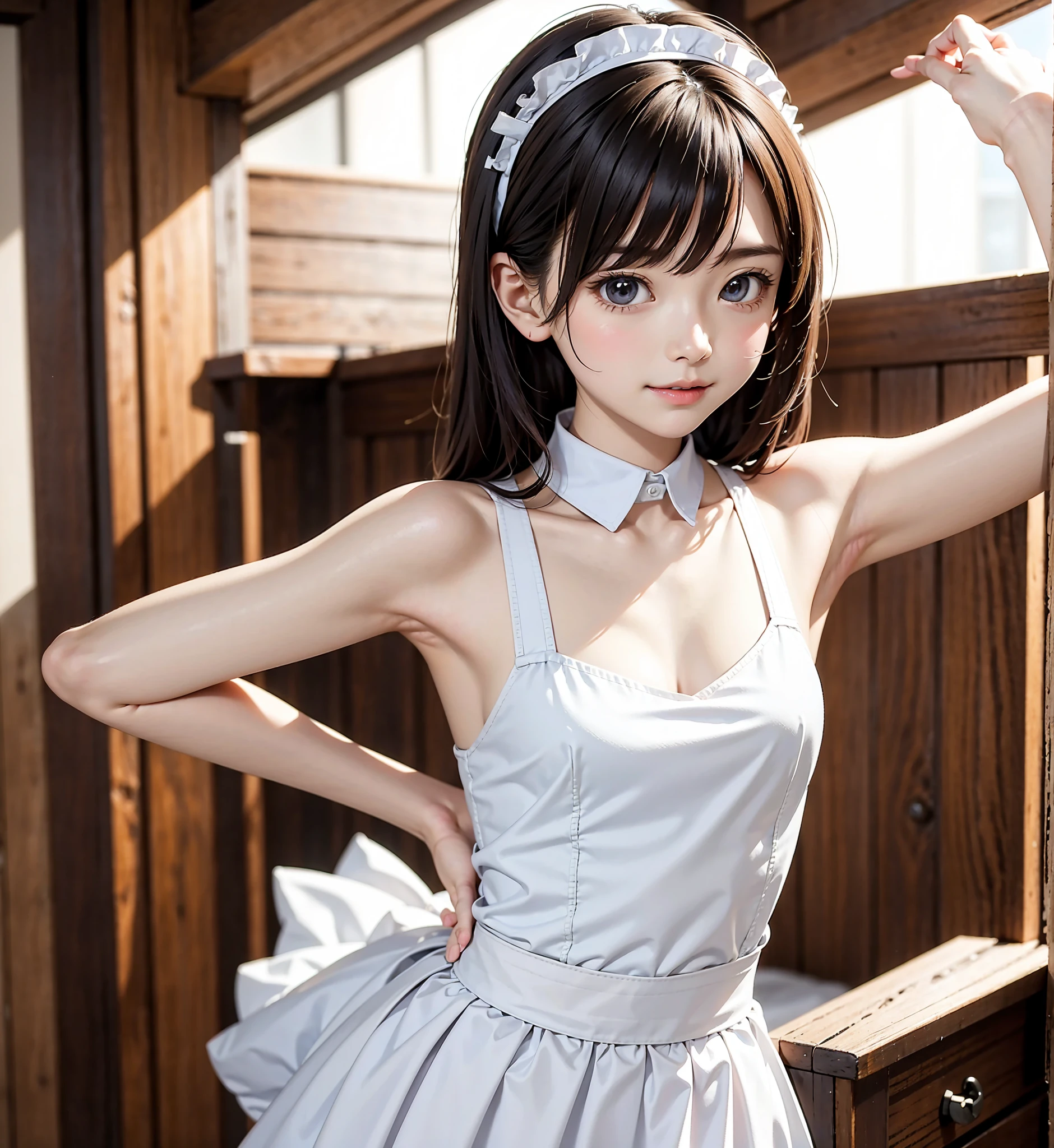 Maid,cute girl,masterpiece,high definition,thin arms