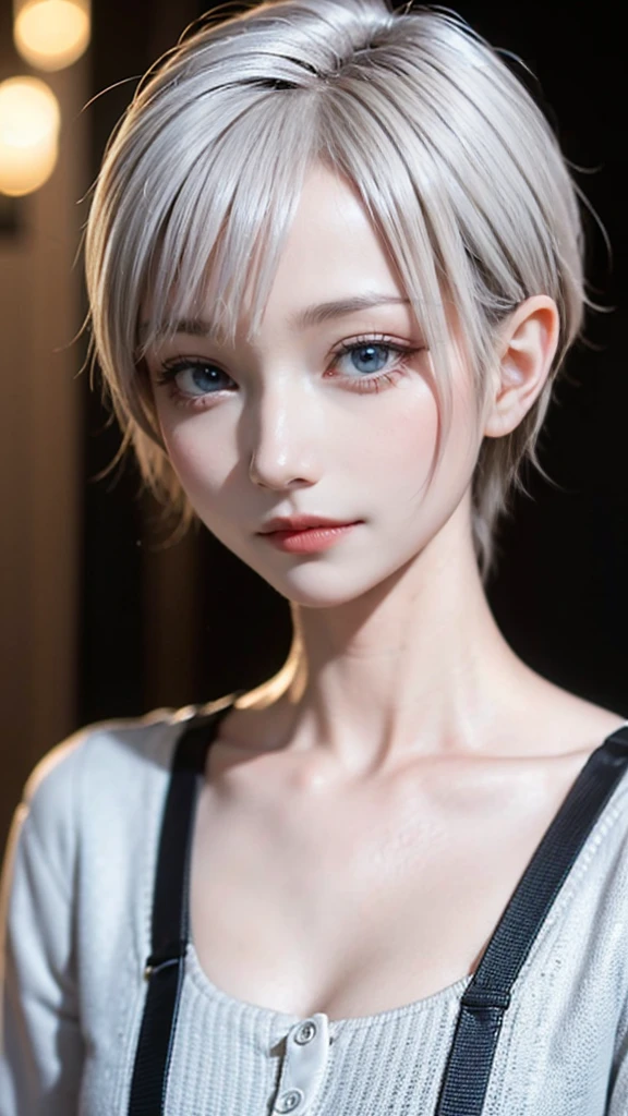 ( High Quality 、8k、32K、masterpiece)、( real)、( real:1.2)、( high definition )、( random configuration :1.6)、 very detailed、 very beautiful face and eyes 、 1 girl、Delicate body、( High Quality 、 attention to detail、 rich skin details)、( High Quality 、8k、oil:1.2)、 very detailed、( real、 real:1.37)、 bright color、( casual fashion:1.3)、 dull bangs、White Hair、White eyebrows、White Hair、white eyebrow 、 Light Blue Eyes 、Arab Woman、 brown skin