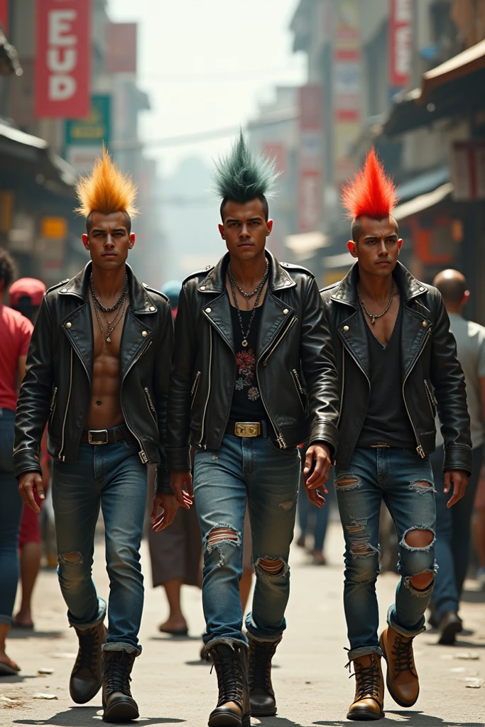 Group of punks on the streets of São Paulo