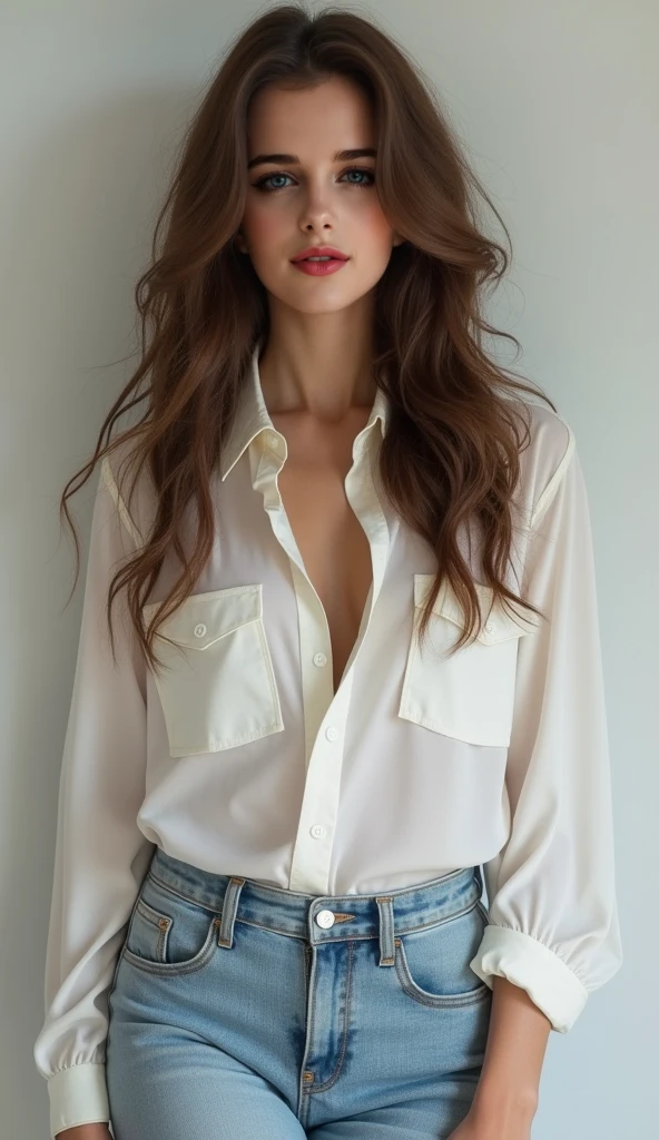 Blouse that can be worn without a bra with Italian silk 
