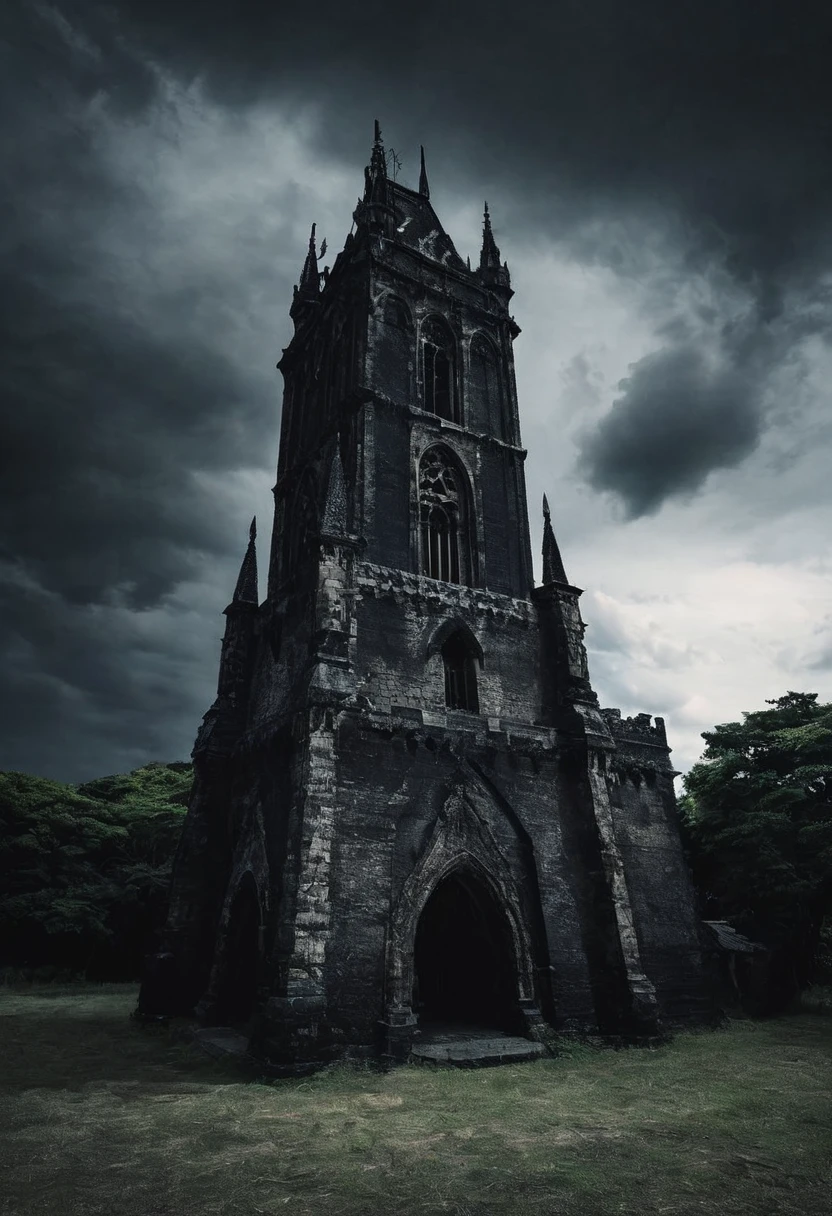 暗黒のtower, ミステリアスでゴシックなtower,
darkness, tower,  Gothic Architecture , Black Sky, thunder, Creepy, expensive, A , middle ages, Creepyな雰囲気