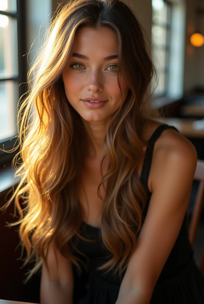 she's got a pretty, cute face, surrounded by lustrous, rich chestnut-brown hair. She's got a body that would make any monk regret his lifestyle choice. She's intelligent, vivacious, funny, tactile, loving and very devoted. So it's probably just easiest to say she's hot as hell...and yet she doesn't know it.