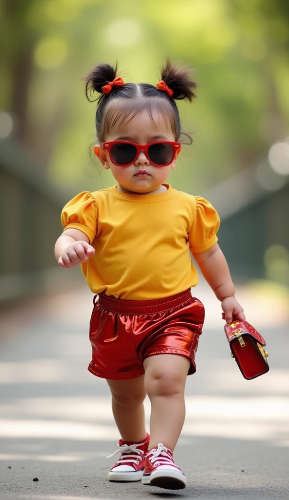 "Ultra-realistic 3D image of a beautiful and cute Uzbek **** girl, dressed in a stylish K-pop dancer outfit, featuring a trendy cropped jacket, vibrant skirt, and fashionable sneakers. She is walking confidently along a lively sidewalk, with her head held high and a joyful smile on her face. The background showcases an urban scene with modern buildings and bustling streets, creating an energetic atmosphere. Her outfit reflects the latest trends, and her playful expression radiates charm, all captured in stunning 8K resolution."
