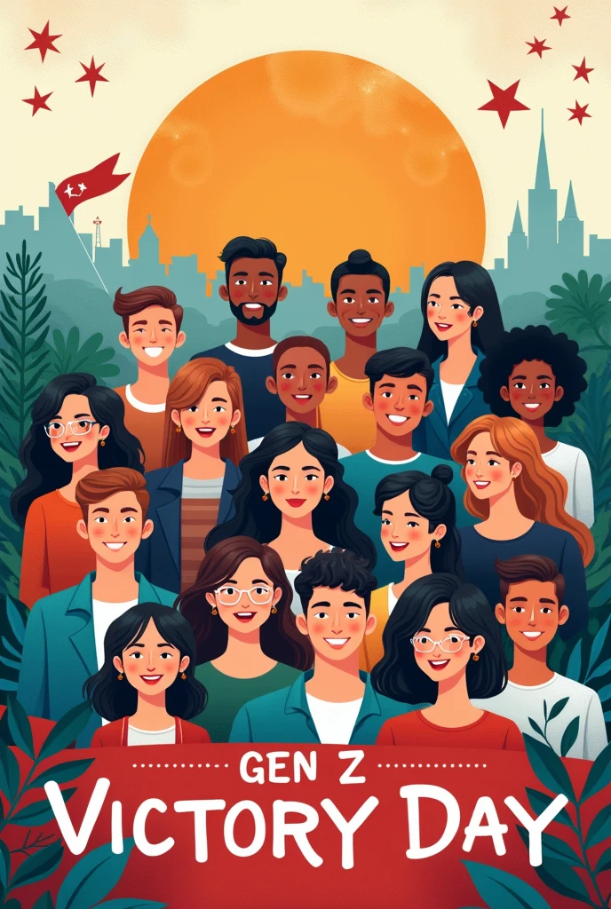 Creating a poster So that it will be written: Gen Z এর পক্ষ থেকে সকল কে বিজয় দিবসের শুভেচ্ছা। Write what is written.