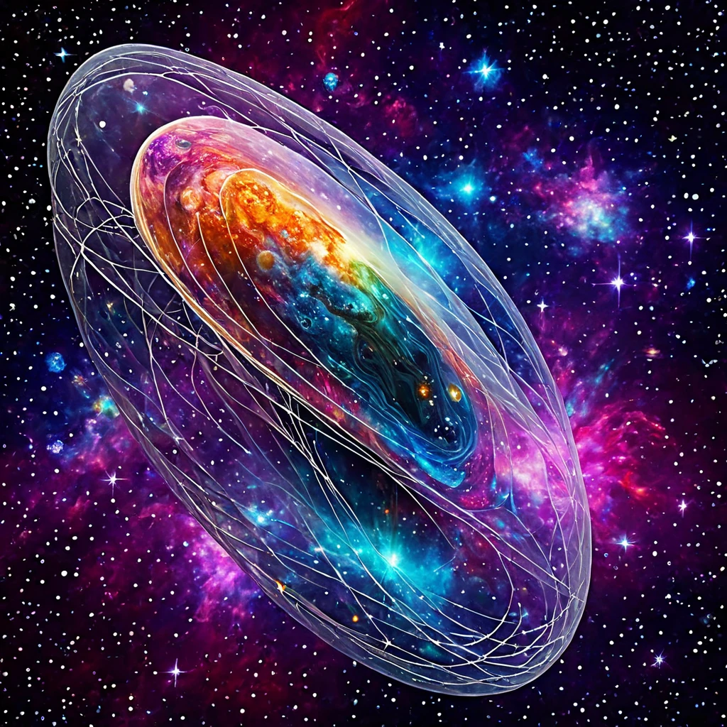 gem,Jellyfish, galaxy,  high resolution,masterpiece, Accuracy,  realistic anatomy ,  top quality, high definition ,
Outer space with stars and planets, Vibrant colors and space textures, --auto
