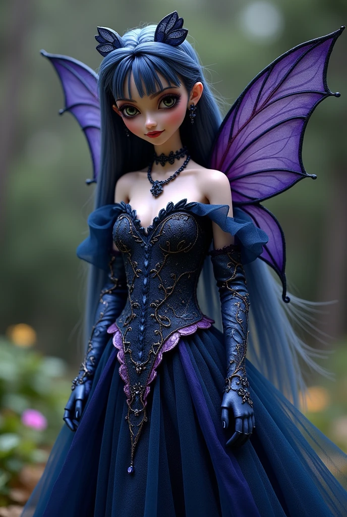 (Annabelle doll wearing Sapphire Fairy Dress in corset style)