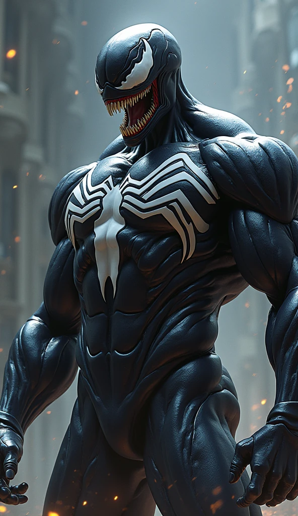 a highly detailed and muscular male venom/symbiote character, extremely detailed and realistic buttocks, 8k, photorealistic, dramatic lighting, cinematic, concept art style, dark moody colors, pelvic curtain, Anatomically Correct, High Details, UHD, sfw