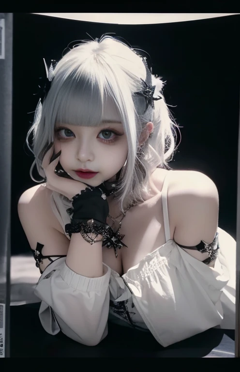Girl in a goth swimsuit with summer pus、Playing with a sand nose、Black and white lace swimsuit,Lowleg swimwear、Hamachaya