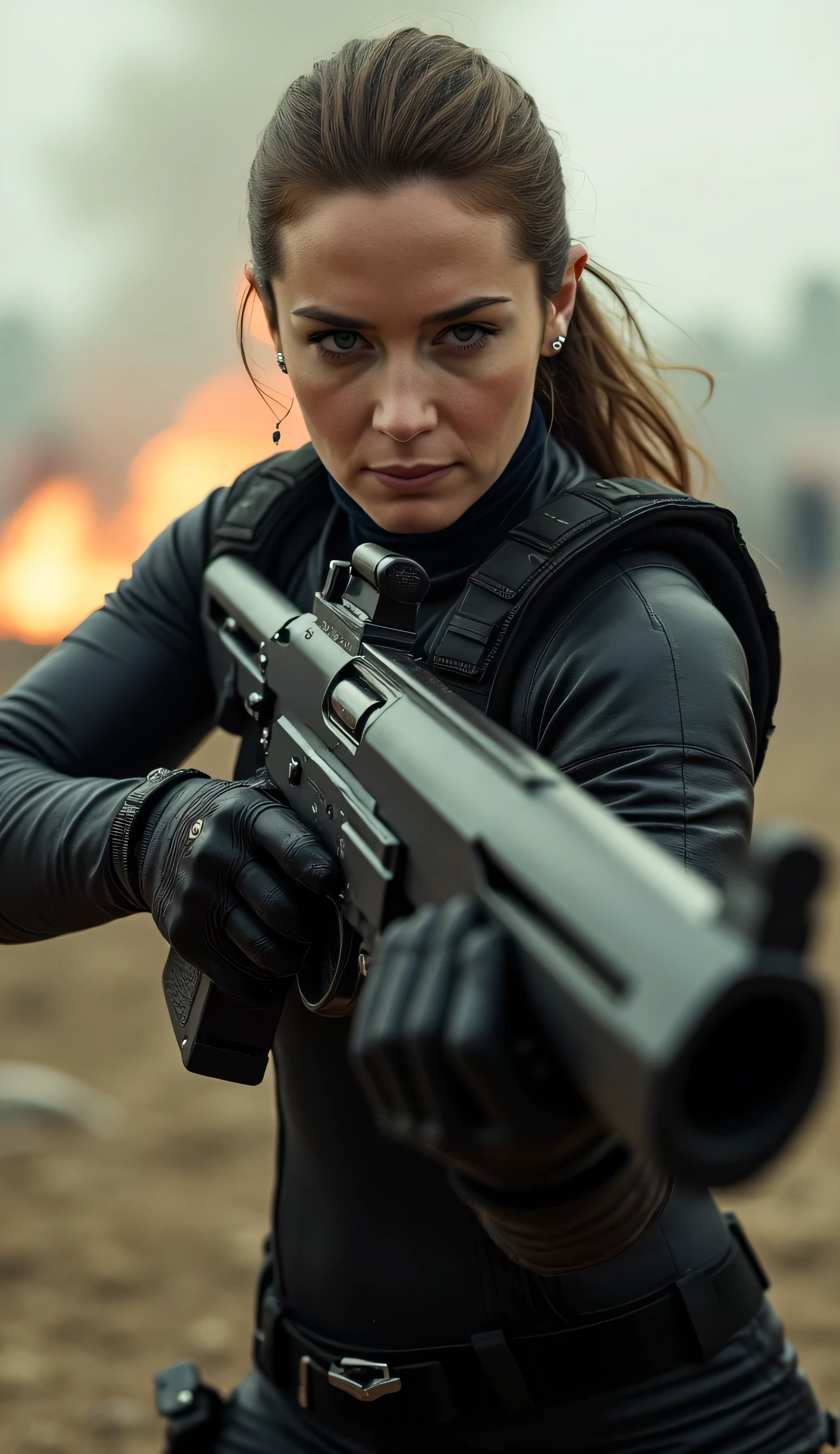 Emily Blunt, Edge of Tomorrow, gun



