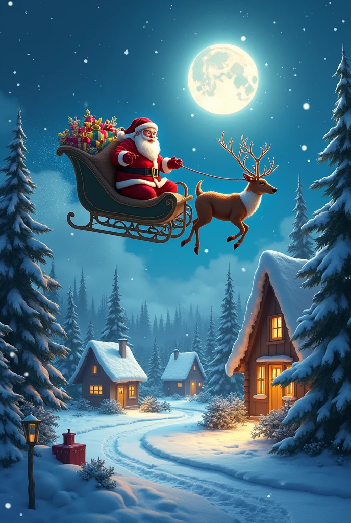 Santa Claus coming to give gifts