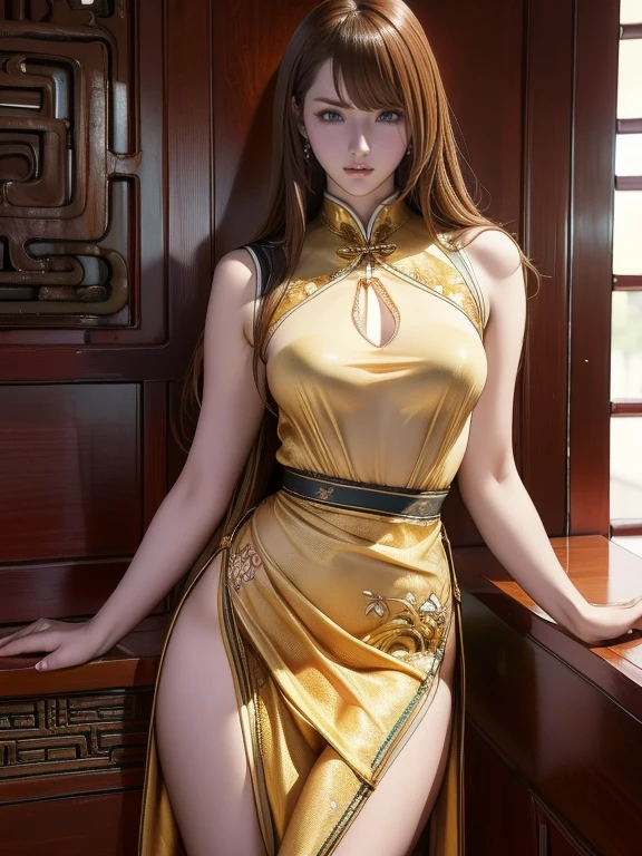 masterpiece, best quality, 1girl,realistic, full body, (looking at viewer), (((flat breasts, flat chests, asian face))),