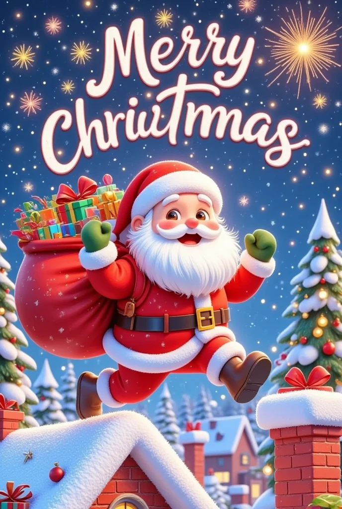 a happy santa claus in a candy cane, cute snowmen, colorful scarves, exaggerated expressions and poses, festive christmas atmosphere, snowy winter landscape, 8k, highly detailed, cinematic lighting, vibrant colors, warm color palette, photorealistic, digital art, christmas poster