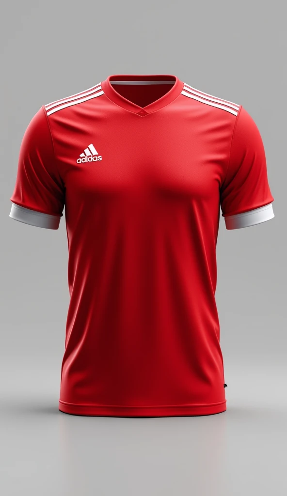 Sports jersey design for football fans, maroon red with white stripes, modern, no background