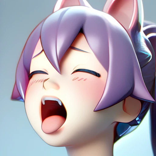 1 girl,Takanashi Hoshino,  high definition ,  masterpiece fails,  better quality ,  In detail, HD model,  high quality,  ponytail , cat ears, Blushing, half open mouth,  closed eyes, 