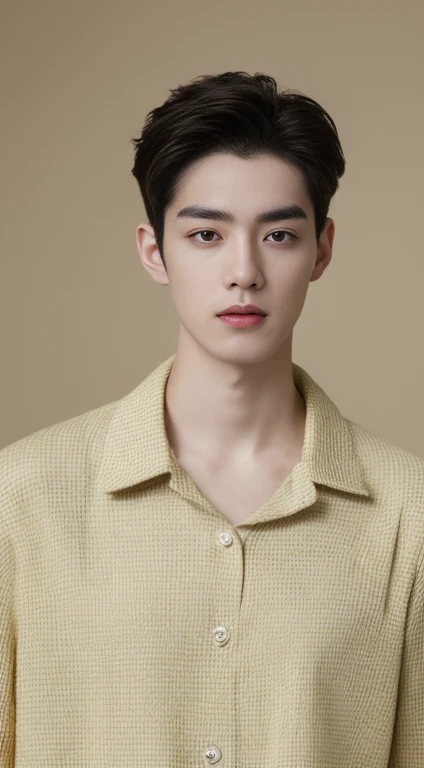 ((high quality, 8K, Masterpiece: 1.3)), Korean male idol:1.5, １man, 20 years old, whole body: 1.5,   slim eyebrows  ,  perfect figure: 1.3, casual:1.3