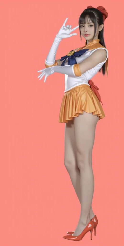 Realistic, hyper-detailed, 1 girl out navel, solo, sv1, sailor senshi uniform, (orange_micro mini_skirt:1.7),(peek from below:1.4),low ungle,(from behind,back shot:1.8), elbow gloves, (tiara:1.3), orange sailor collar, nsfw,bdsm,(shibari over clothes:1.8),(arms behind:1.8),dynamic lighting, (glossy skin, sweaty: 1.5), masterpiece, best quality, absurd , looking at the viewer, black hair, black -tearly-eyes, slender, japanese,20 years old, high resolution, sharp focus, depth of field, detailed eyes, sharp eyes, make up,eye highlights,pink-lip,red-cheek,lame under eyes,(blush,frown:1.8),realistic eyes, (Medium breasts,natural pointy tits: 1.5), (thick thighs :1.0), indoor,(dark_room:1.3), (cameltoe:1.2)