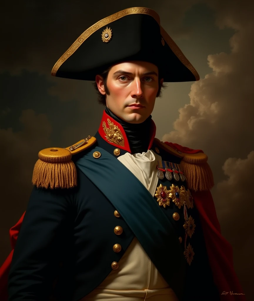 painting of Napoleon Bonaparte with his eyes shining