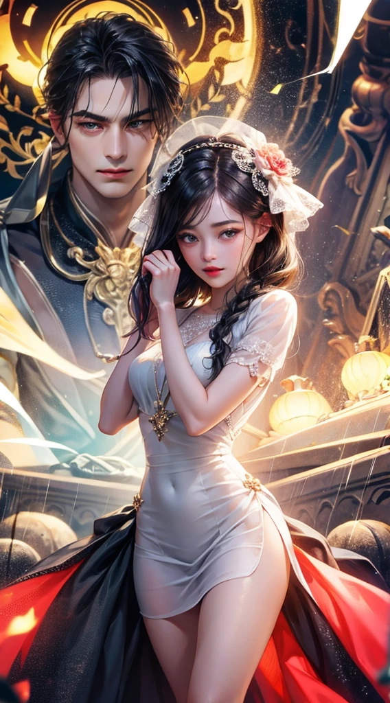 (absurdos, high resolusion, ultra detallado), 1人の女の子, sola, (pelo muy largo, cabello blanco), mangas largas, muchas joyas, cadenas, palacio, encerrada, dance, bailando, egipcia, arabe, baile del vientre