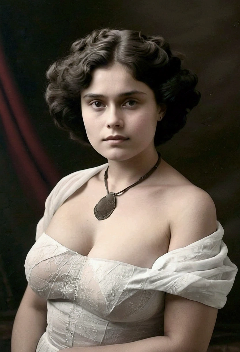 MILF, Senegalese, photo vintage, very big , round tits, visage parfait, cheveux long, tache de rousseur, 1898, aroused, american shot (3/4 coups) belle, slave, naked, choker
