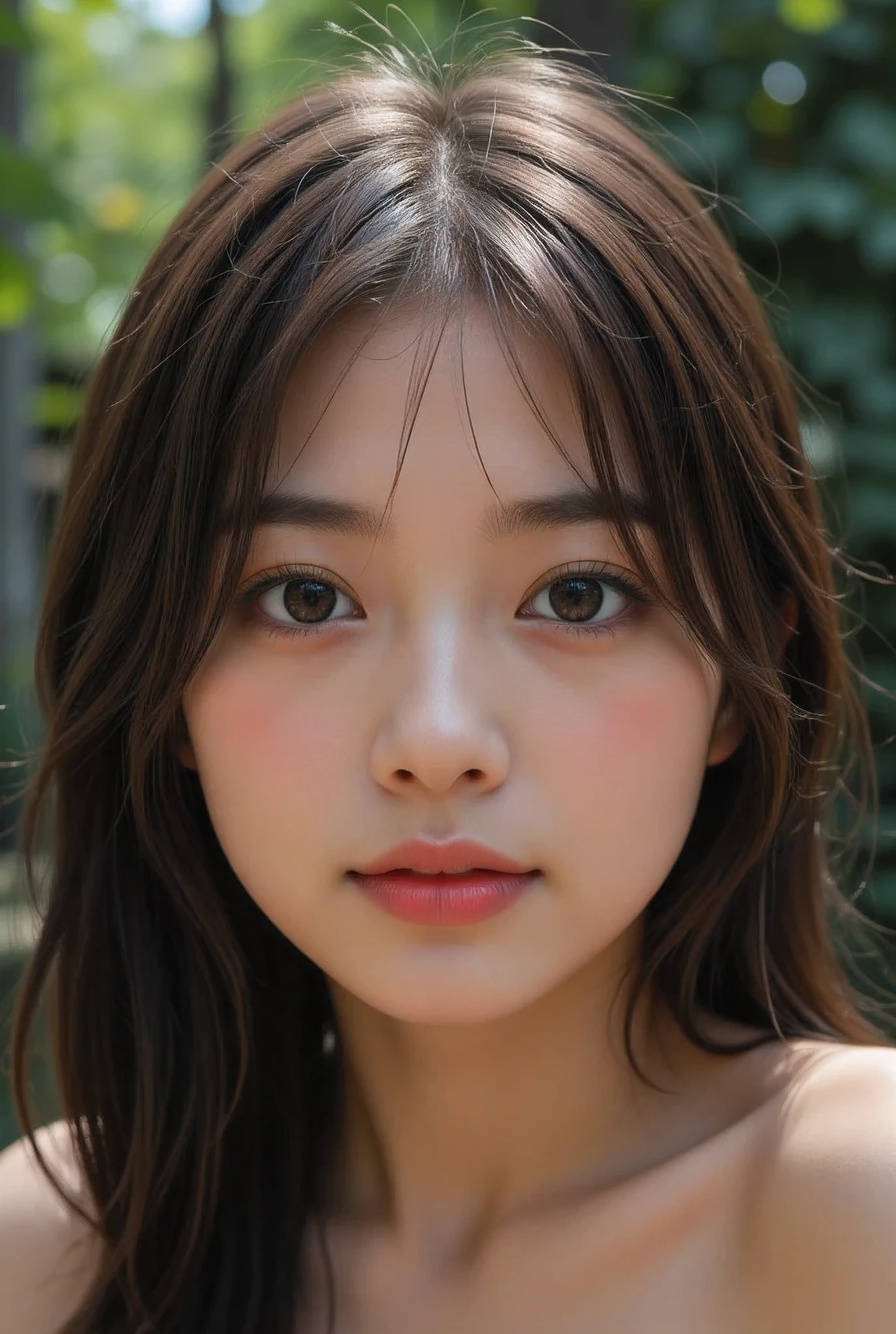 a girl in a toilet, beautiful detailed eyes, beautiful detailed lips, extremely detailed eyes and face, long eyelashes, detailed portrait, intricate details, natural scenery, vibrant colors, lush foliage, dappled sunlight, photorealistic, 8k, high quality, masterpiece, digital painting