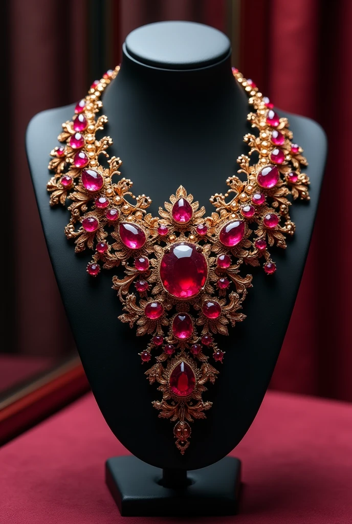 Gold necklace with ruby