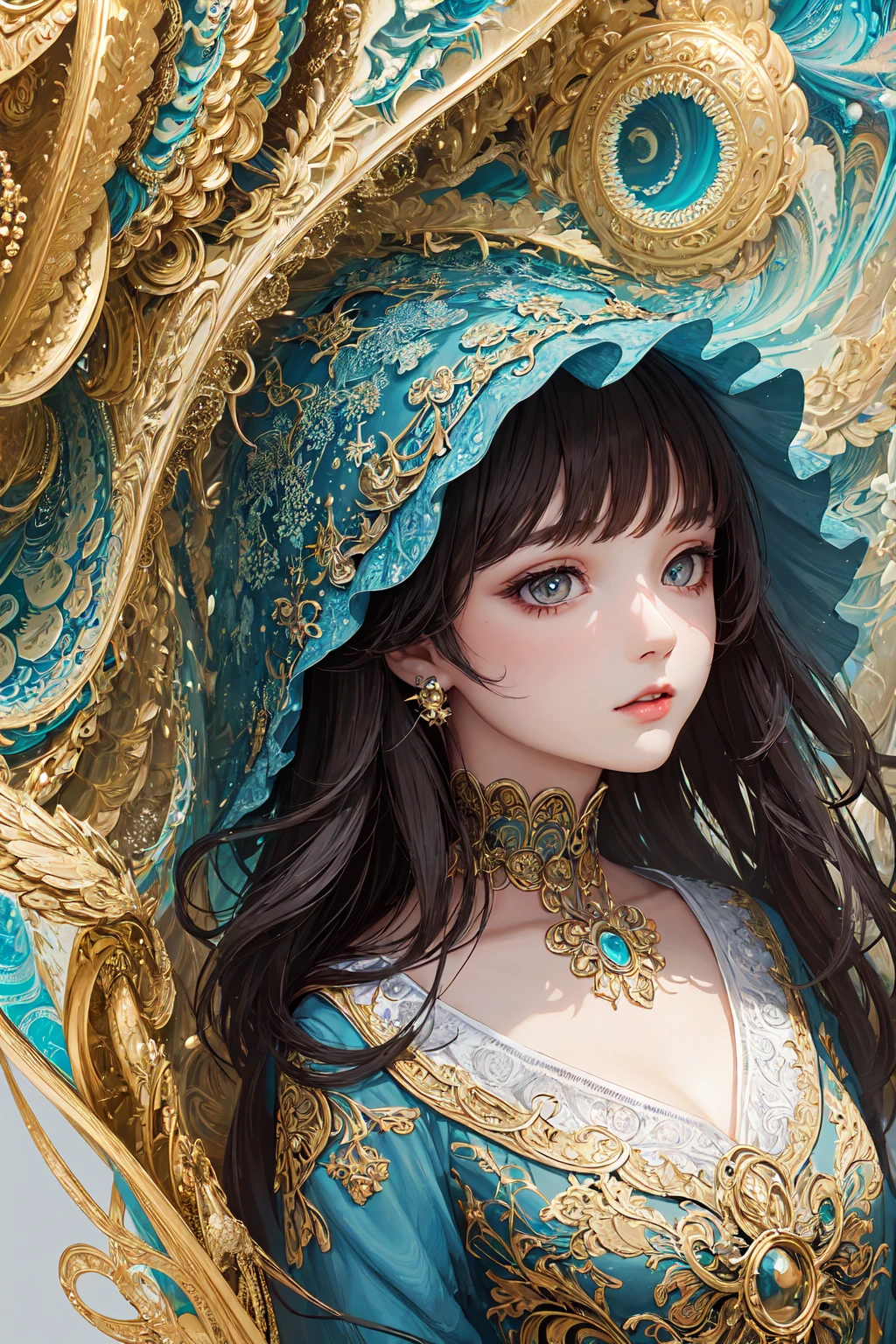 ((Highest quality)),(Ultra-high resolution),(Very detailed),(Detailed Description),((The best CG)),(A masterpiece),Ultra-detailed art,Amazing painting art,(Contemporary art with precise details:1.5),(Fashion magazine cover:1.8), (1 female fashion model:1.6),(Beautiful and well-proportioned face:1.5),Fashion Leader:1.6,Powerful gaze:1.4,(Wear your hat at an angle:1.3),Cropped tops,