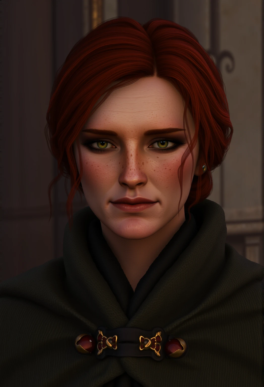 A photorealistic portrait of Triss