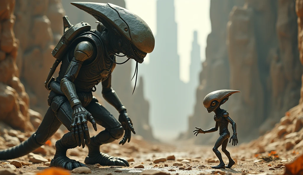 School boy cyber ant  alien out of earth 