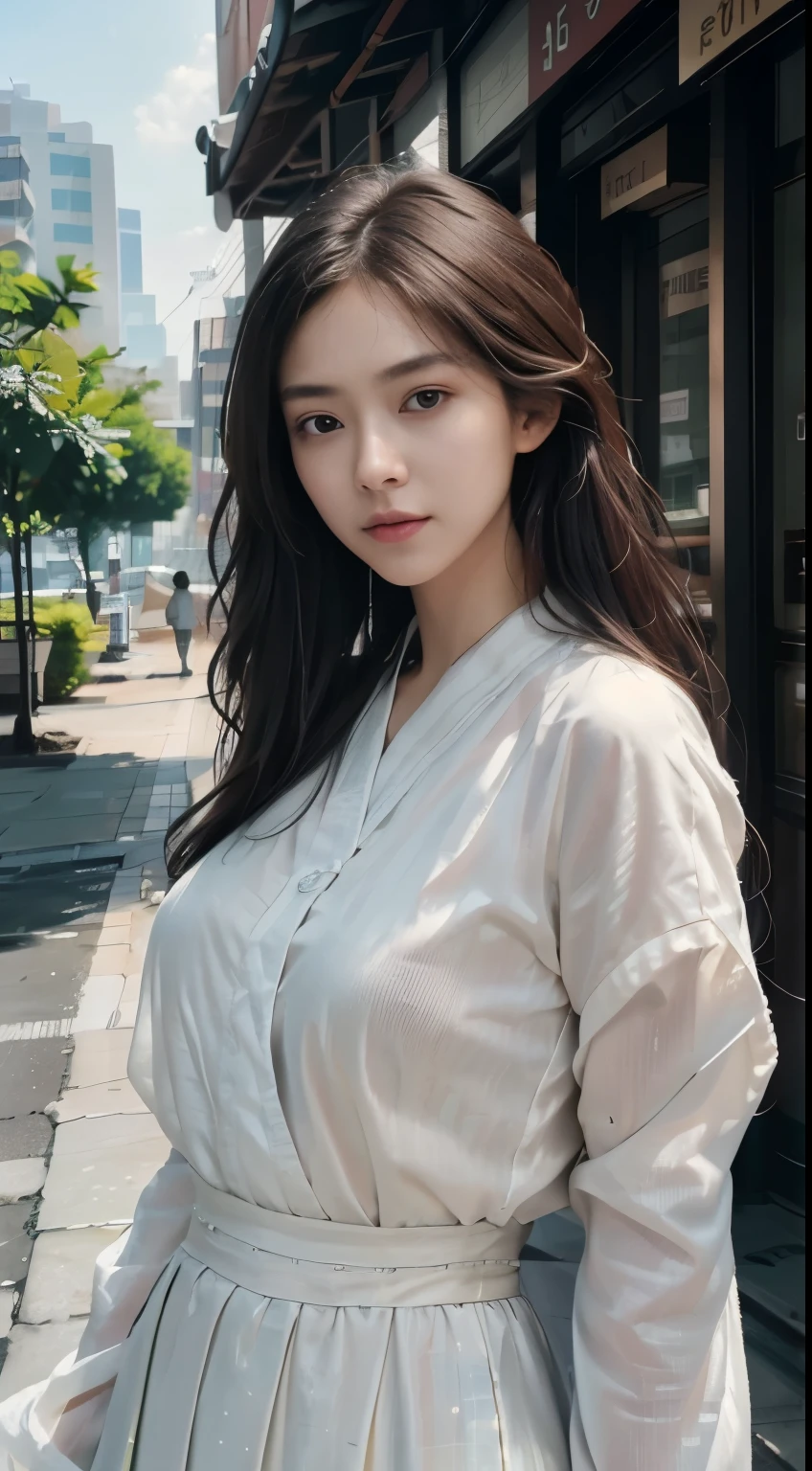 ((high quality, masterpiece:1.4)), 1girl, ((elegant, majestic, beautiful, korean, upper body, street clothes:1.4, pretty face, noon, street background:1.2)), absurdres, high details, intricate, intricate details, sharp focus, screen space reflextions, RTX, edge lighting, rim light, rim lighting, best lighting, 8K, HD, Full-HD, Ultra-HD, Super-Resolution, Megapixel, Refreshing, Lumen Reflections, TXAA, De-Noise, Shaders, Post Processing, Post-Production, insanely detailed and intricate, hypermaximalist, hyper realistic, super detailed