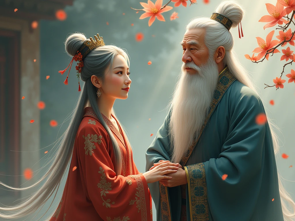 Handsome guy in a white shirt，A man and a woman hugged together，Twin，Sit and meditate in a lotus pose，Look at the audience with your eyes closed，raised head，Floating on the ground，cheerfulness，A slight smil，realisticlying，Bokeh，light particules，very highly detailed background，detailed face with，Detailed and complex busy background，Untidy，opulent，milkyW，Highly detailed hands，Realistic details of skin，Visible Pore，tack sharp focus，volume fog，8K  UHD，digital SLR camera，high qulity，filmgrain，White skin of the，photo-realism，lomo graphy，Huge metropolis in a dystopia of the future , look from down
